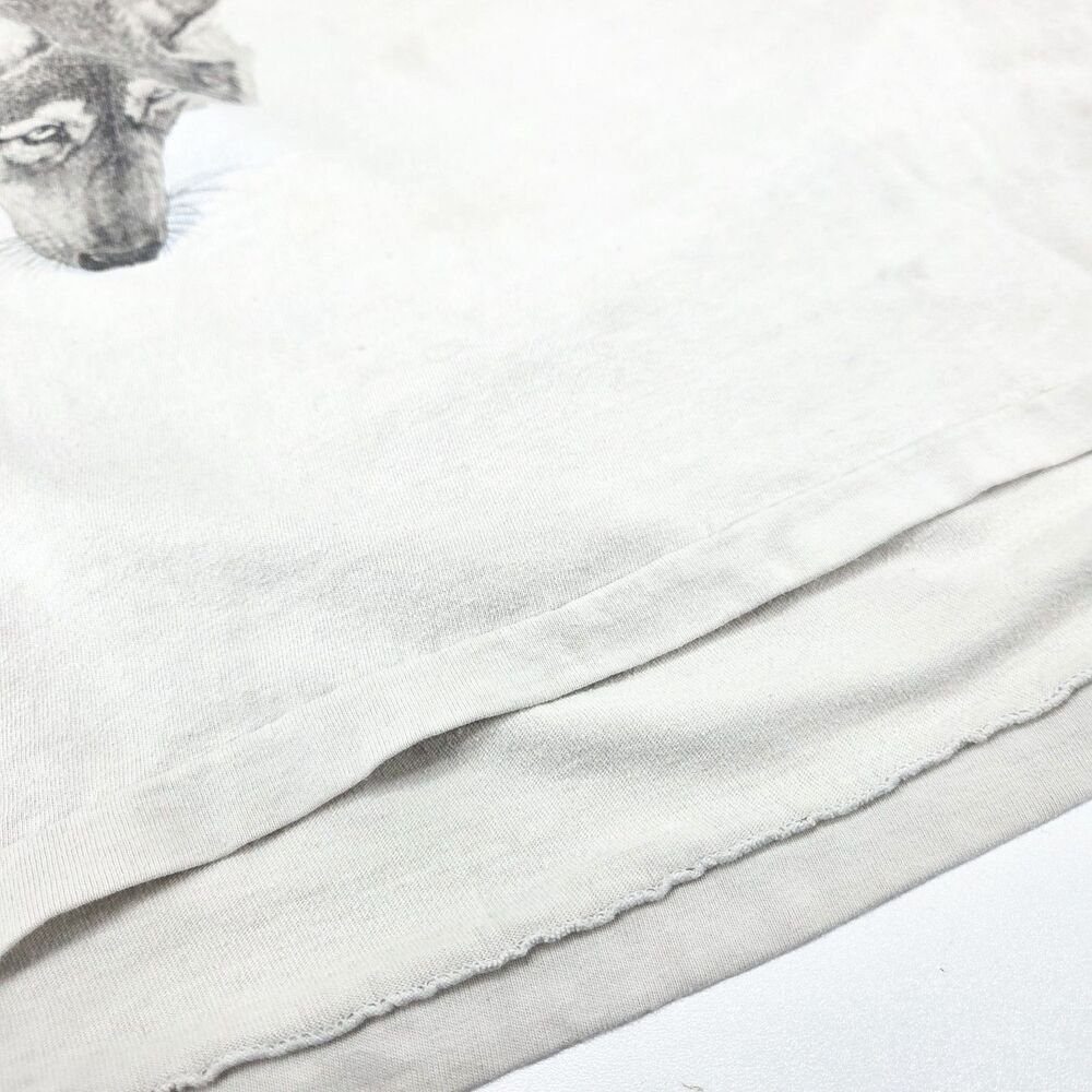 Vintage 90s Wolf Nature T Shirt Hanes Beefy-T Single Stitch Wildlife Tee Sz XL - Picture 6 of 10